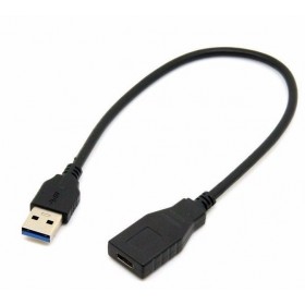 USB 3.0 Male To Type C Female Adapter Charge Data Cable Connector Converter 22cm