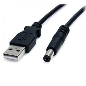 USB to Type M Barrel 5V DC Power Cable