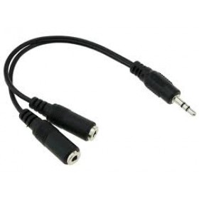 3.5mm Stereo Jack Y Splitter Male to 2 Female Cable