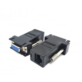 LAN Cat5/Cat6/RJ45 VGA Extender Adapter,VGA 15 Pin Female to RJ45 Female Ethernet Network Cable Connector
