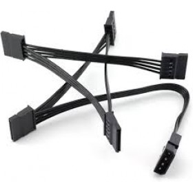 Molex IDE 4Pin Male to 5 X Sata Power Cable (Sata 15 Pin Female) Sata Power Supply Adapter Converter Cable Cord 18Awg Sata Extension Cable 1 to 5 Splitter, Black