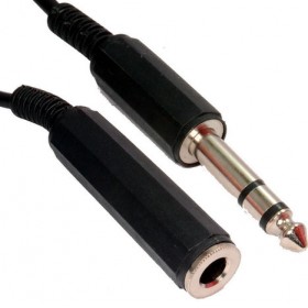 6.35mm Stereo Jack Extension Cable Male Plug To Female Socket
